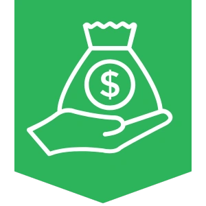 Money bag and hand icon representing JJ Timber Design affordability.