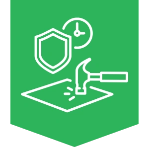 Hand and shield icon representing JJ Timber Design safety and durability.
