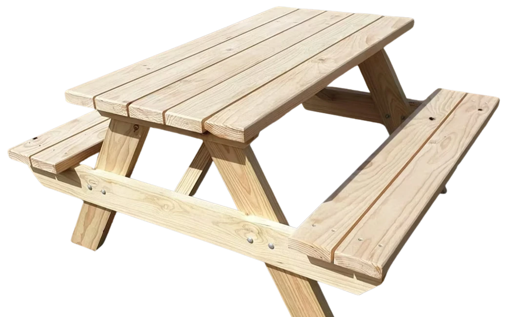 Light timber JJ Timber Design picnic table against a white background.